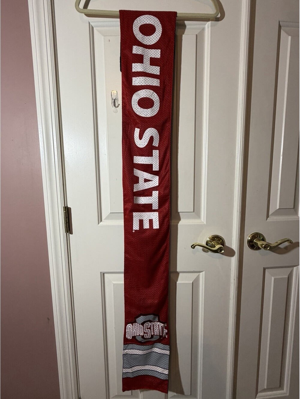Little Earth Ohio State Buckeyes Jersey Scarf Zip Pocket Red Gray